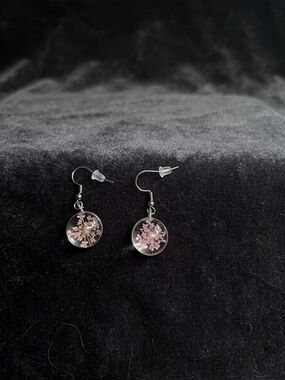 Delicate Pink Snowflake Drop Earrings - Women Jewelry